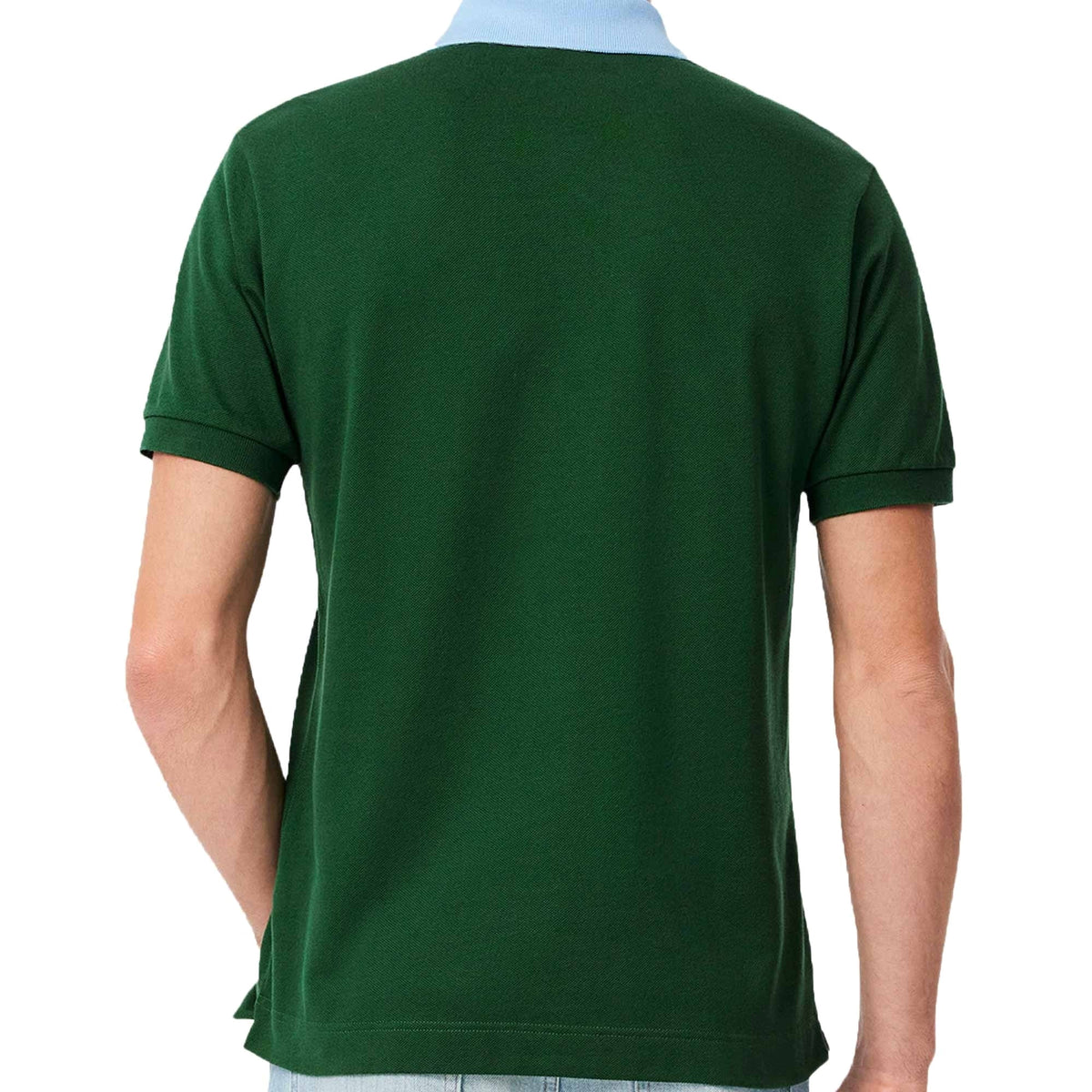 Lacoste Mens Contrast Collar Polo Shirt Green