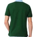 Lacoste Mens Contrast Collar Polo Shirt Green