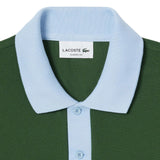Lacoste Mens Contrast Collar Polo Shirt Green