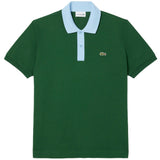 Lacoste Mens Contrast Collar Polo Shirt Green