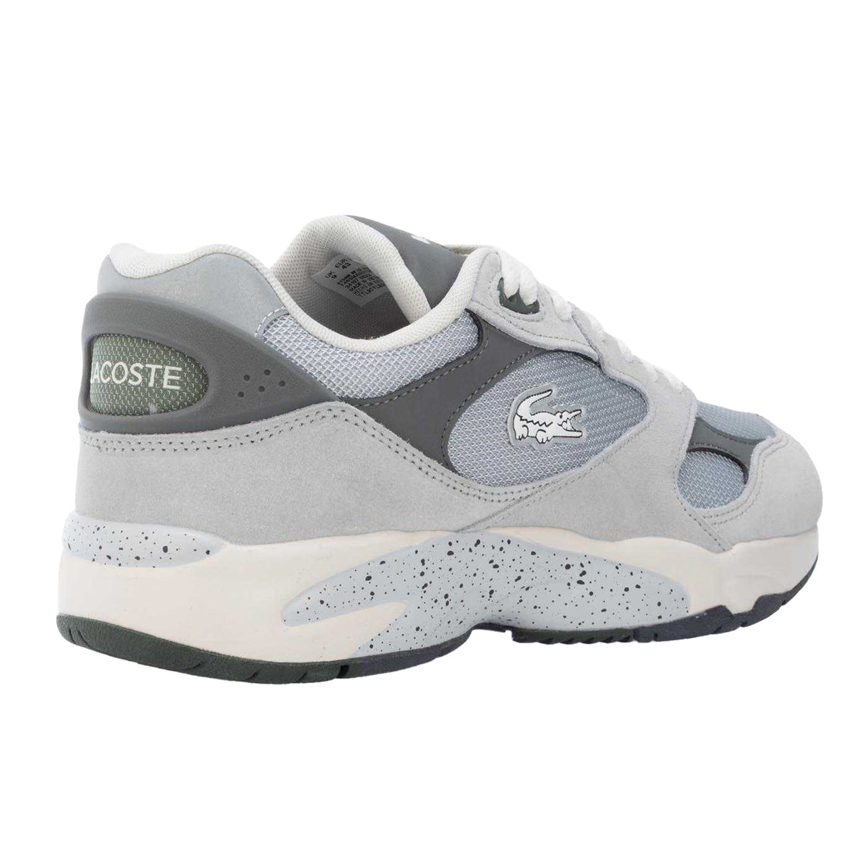 Lacoste Mens Storm 96 Vintage Leather Trainers Grey