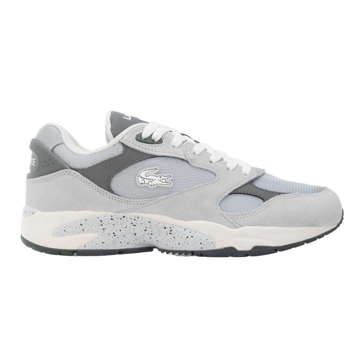 Lacoste Mens Storm 96 Vintage Leather Trainers Grey