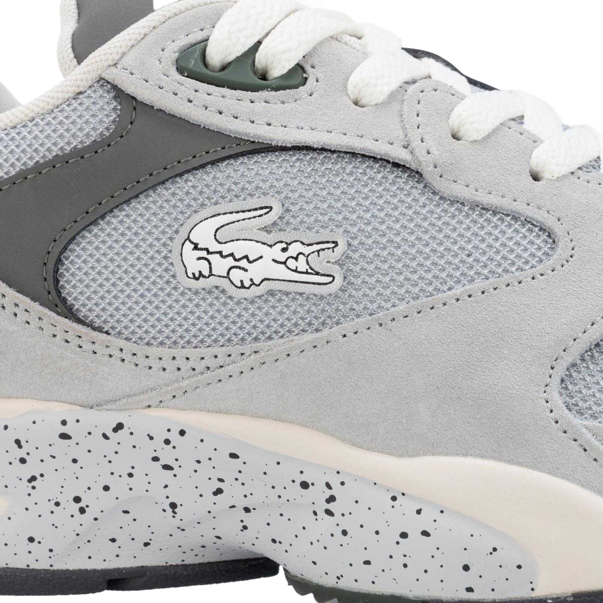 Lacoste Mens Storm 96 Vintage Leather Trainers Grey