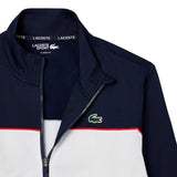 Lacoste Mens Logo Printed Zipped Tennis Jacket Navy Blue/White