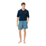 Lacoste Mens Monochrome Mid Length Swimming Trunks Blue