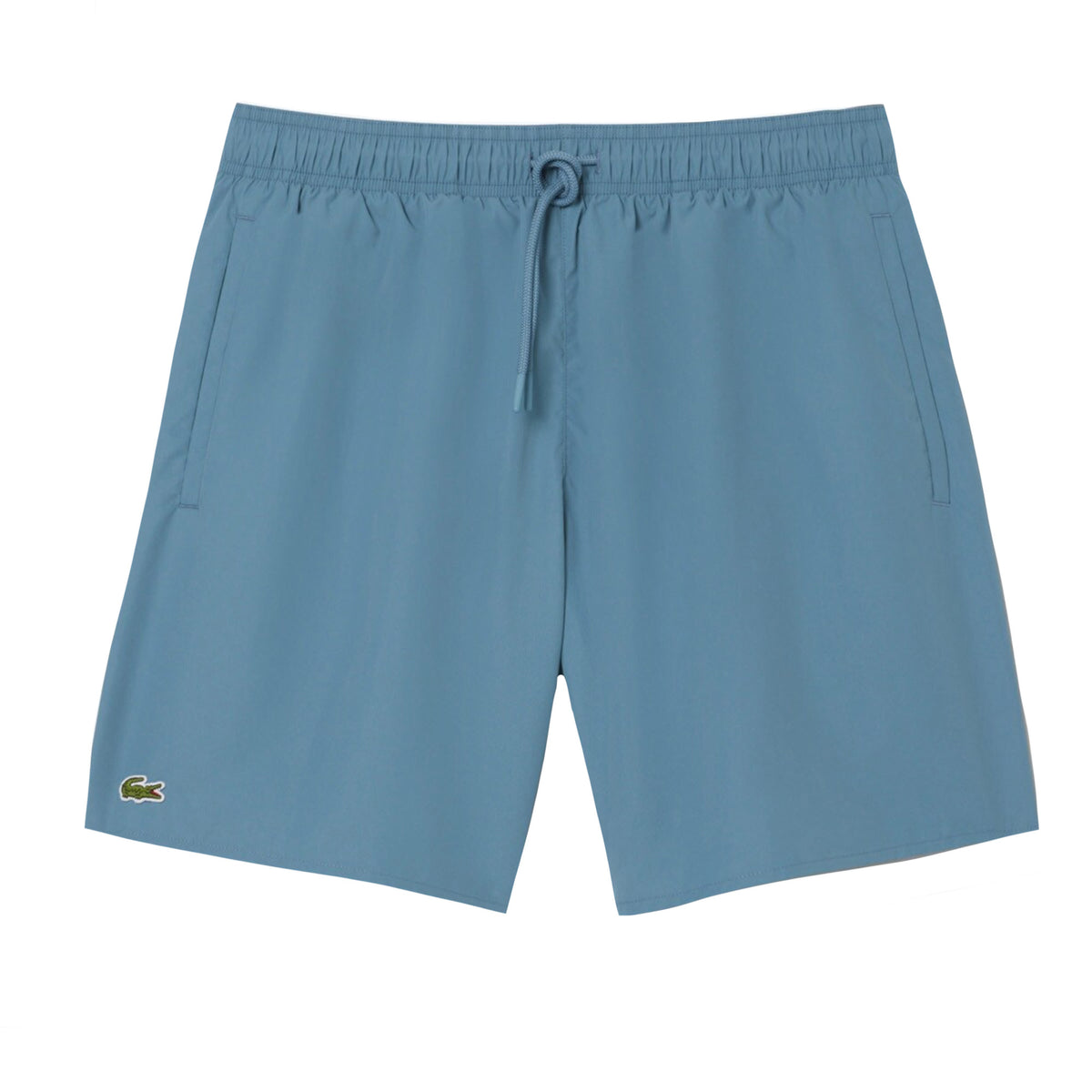Lacoste Mens Monochrome Mid Length Swimming Trunks Blue