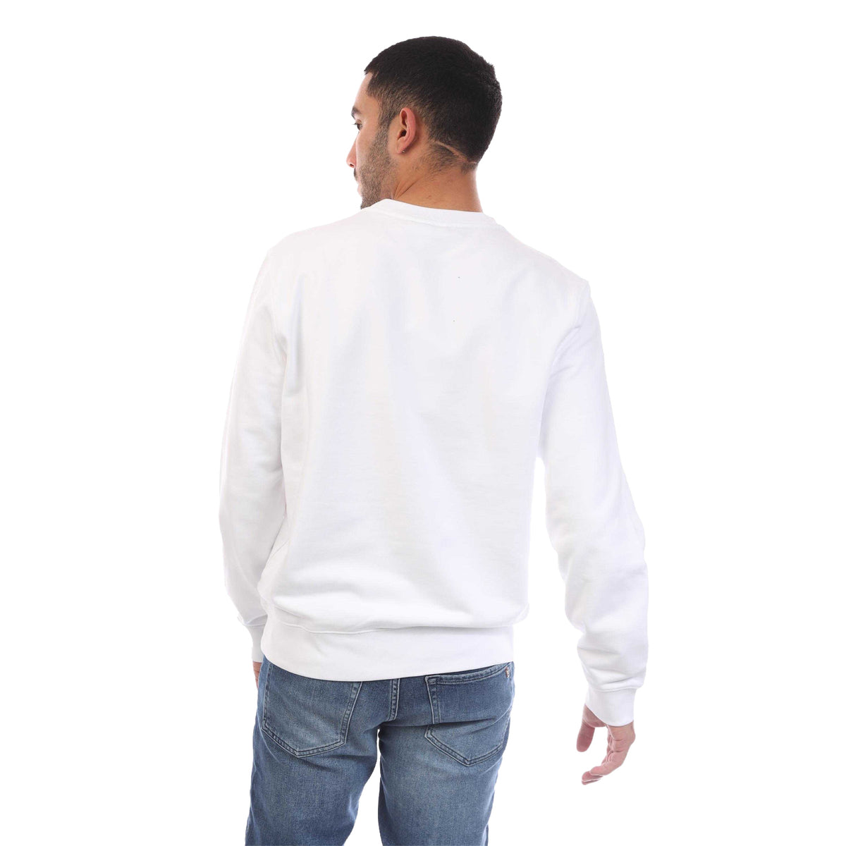 Lacoste Mens Fleece Crew Neck Sweatshirt White