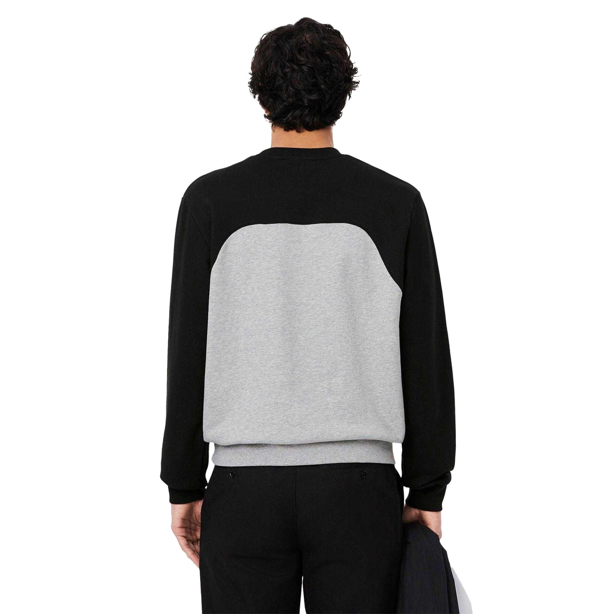 Lacoste Mens Colour Block Fleece Sweatshirt Grey/Black