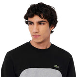 Lacoste Mens Colour Block Fleece Sweatshirt Grey/Black