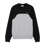 Lacoste Mens Colour Block Fleece Sweatshirt Grey/Black