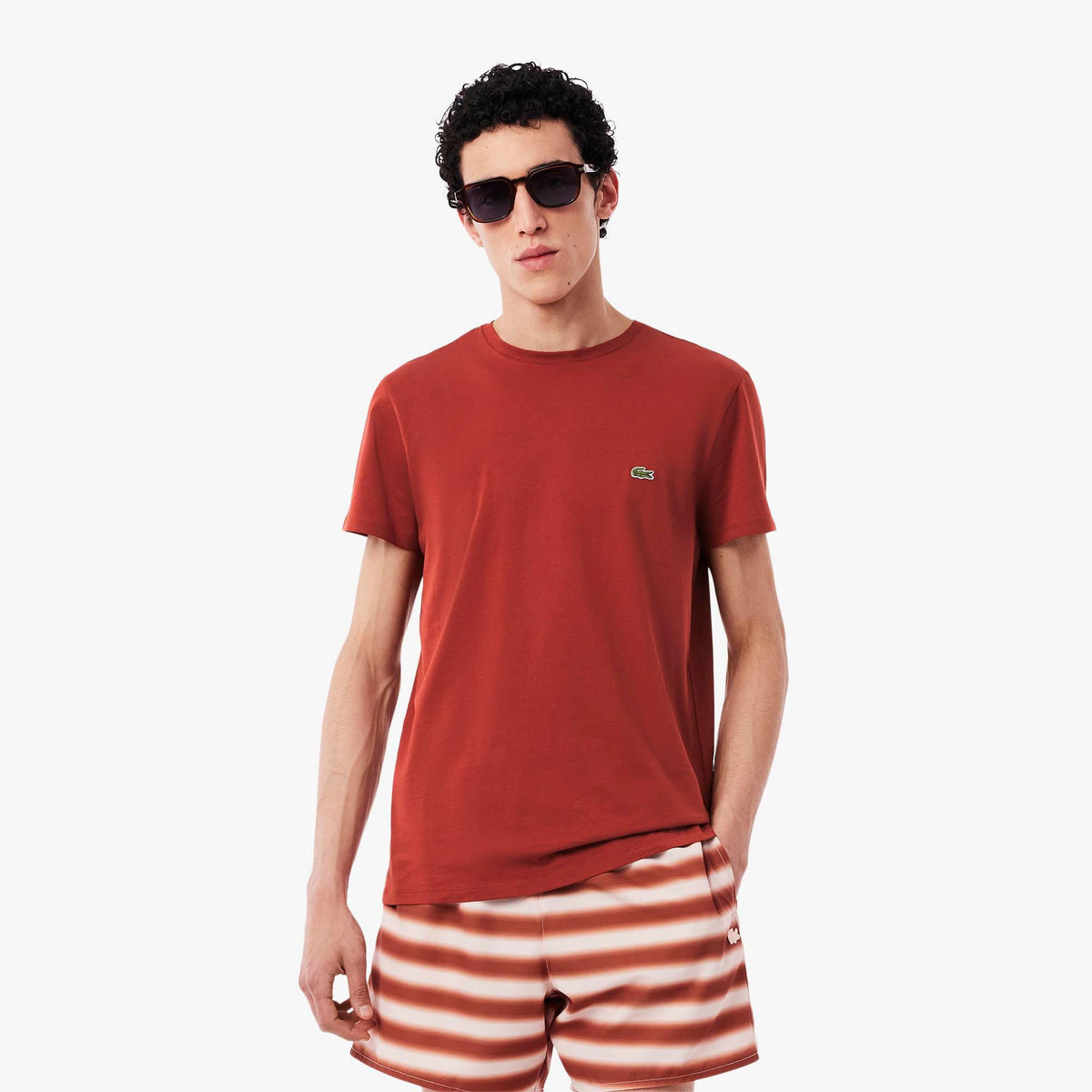Lacoste Mens Pima Cotton T-Shirt Red