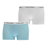 Calvin Klein Boys Boxer Shorts (Pack of 2) White/Aqua