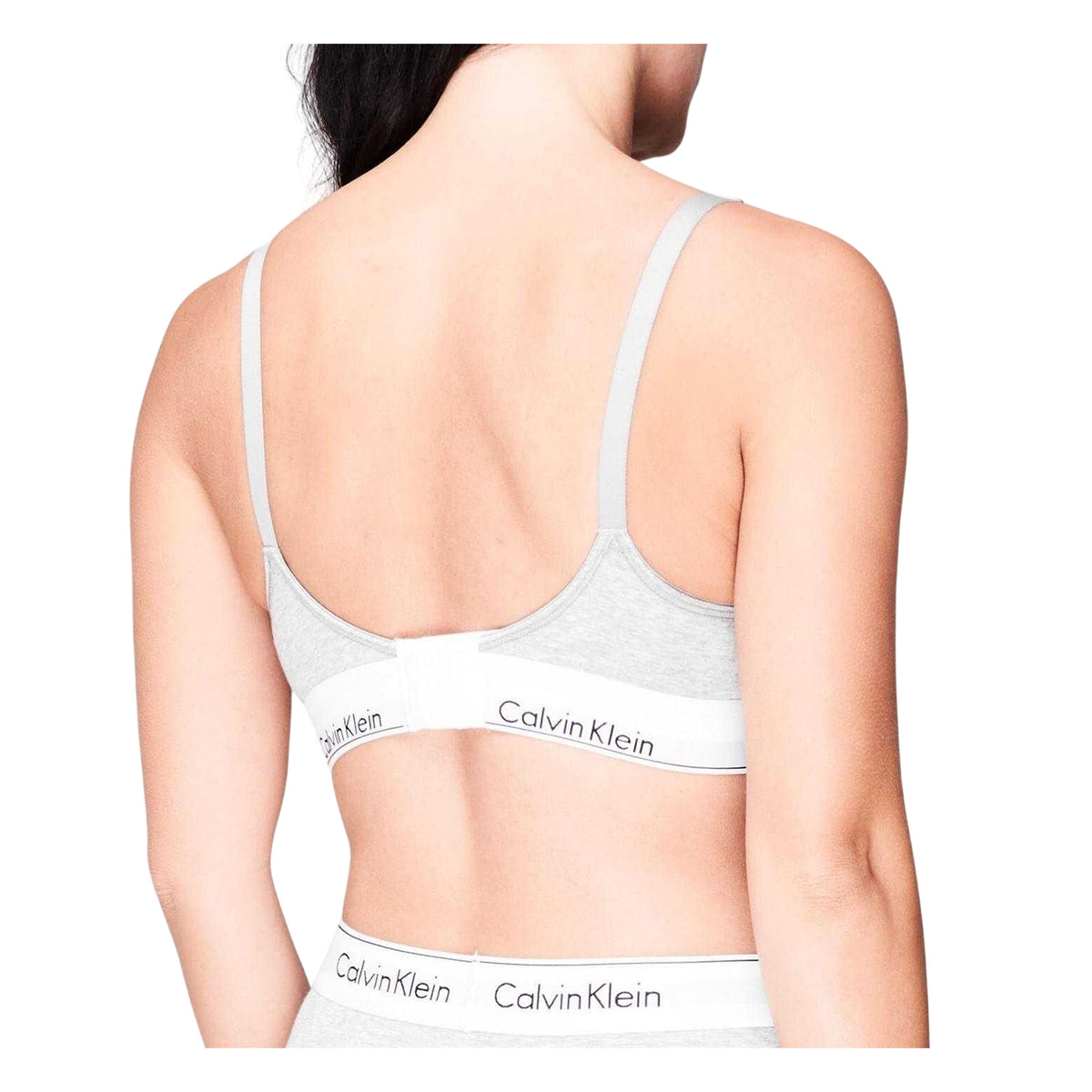Calvin Klein Womens Cotton Blend Bralette Heather Grey
