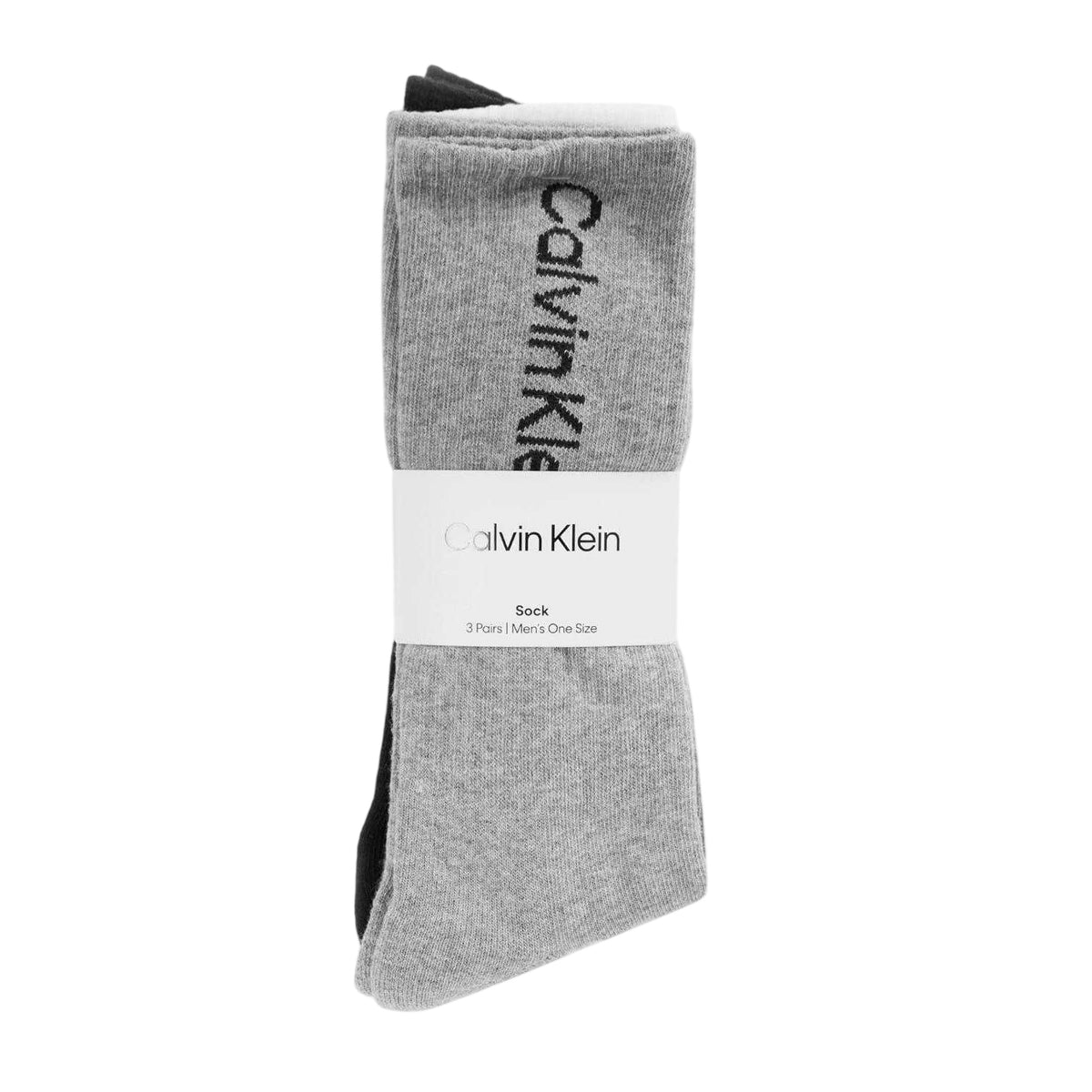 Calvin Klein Mens Lettering Crew Socks (Pack of 3) Multicoloured