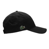Lacoste Logo Taffeta Adjustable Baseball Cap Black
