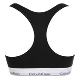 Calvin Klein Womens Logo Cotton Blend Bralette Black