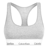 Calvin Klein Womens Logo Cotton Blend Bralette Grey