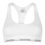 Calvin Klein Womens Logo Cotton Blend Bralette White