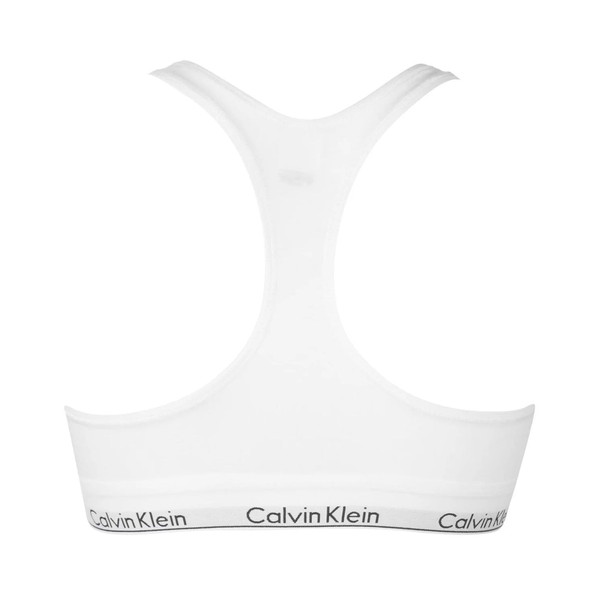 Calvin Klein Womens Logo Cotton Blend Bralette White