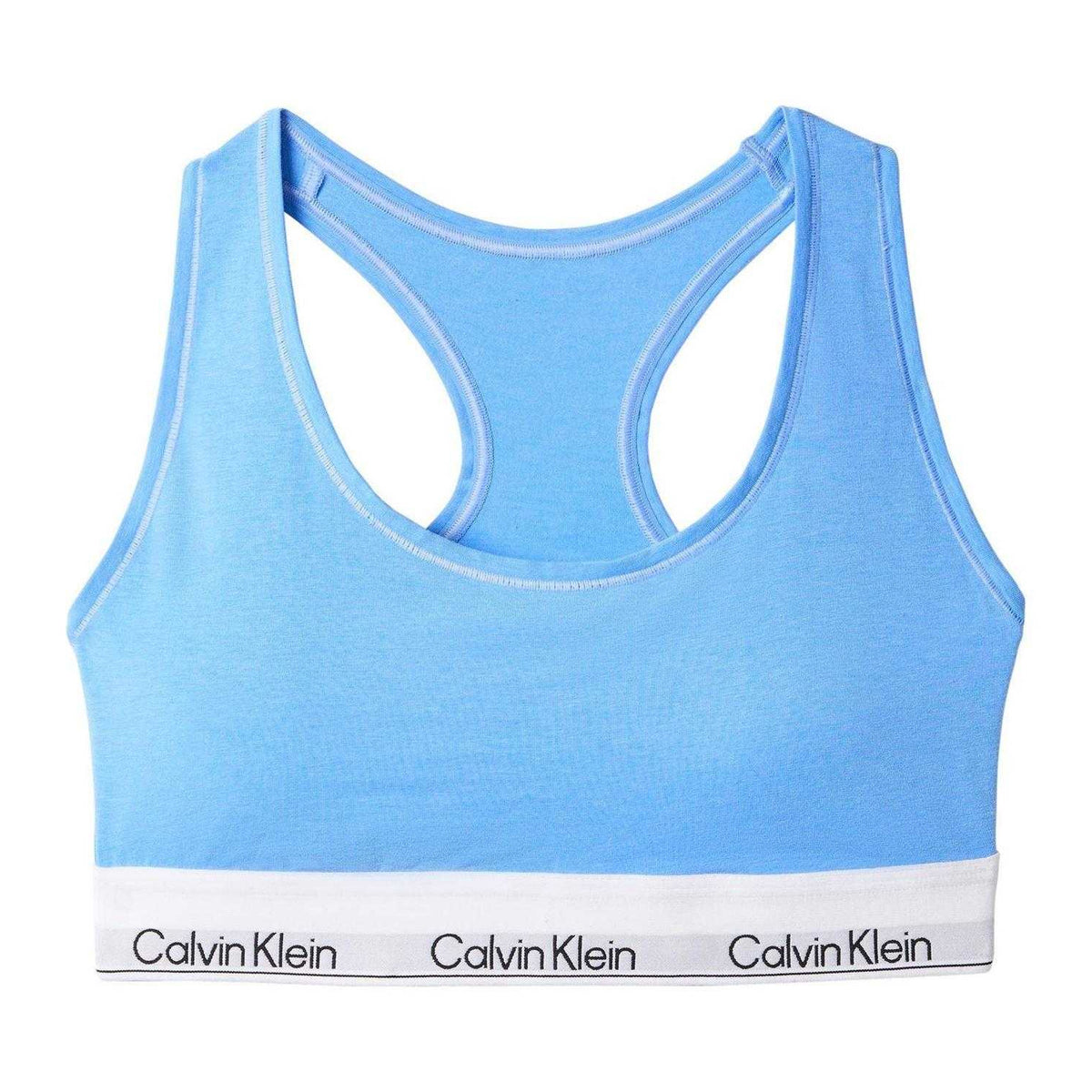 Calvin Klein Womens Logo Cotton Blend Bralette Blue