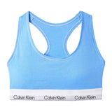 Calvin Klein Womens Logo Cotton Blend Bralette Blue