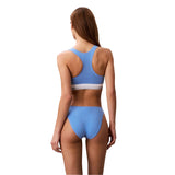 Calvin Klein Womens Logo Cotton Blend Bralette Blue