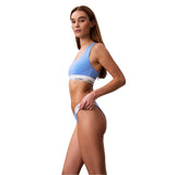 Calvin Klein Womens Logo Cotton Blend Bralette Blue