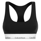 Calvin Klein Womens Logo Cotton Blend Bralette Black