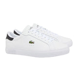 Lacoste Mens Powercourt Leather Flat Trainers White/Black