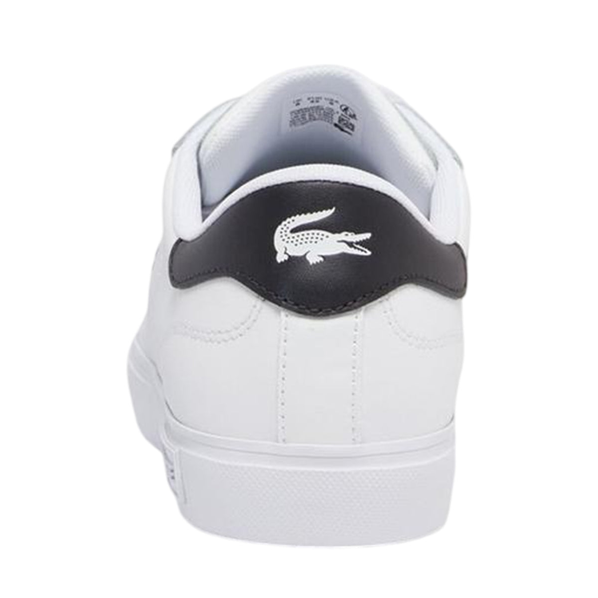 Lacoste Mens Powercourt Leather Flat Trainers White/Black