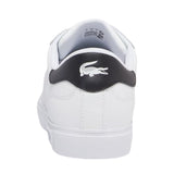 Lacoste Mens Powercourt Leather Flat Trainers White/Black