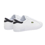 Lacoste Mens Powercourt Leather Flat Trainers White/Black