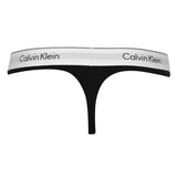 Calvin Klein Womens Logo Cotton Blend Thong Black