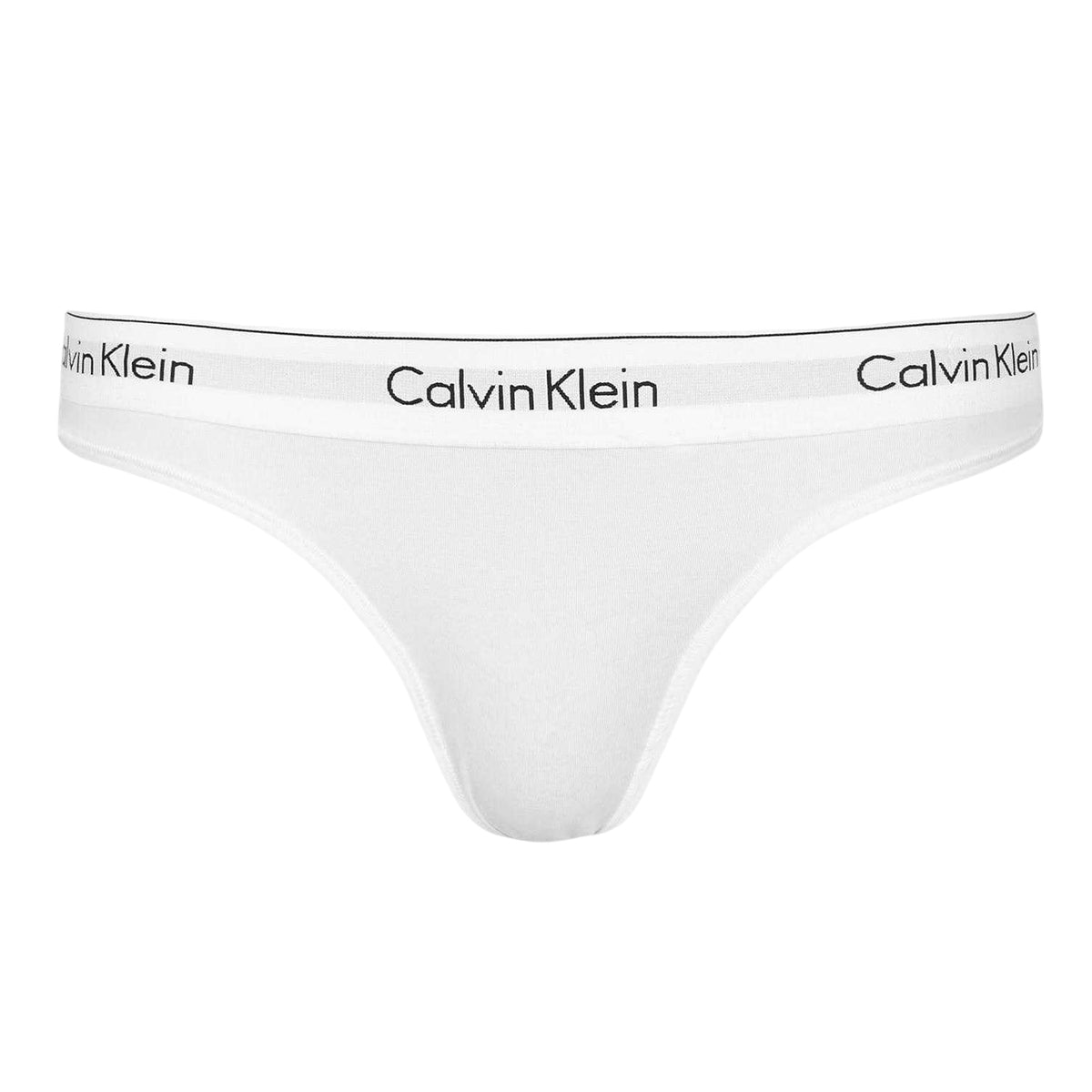 Calvin Klein Womens Logo Cotton Blend Thong White