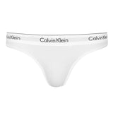 Calvin Klein Womens Logo Cotton Blend Thong White