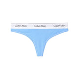 Calvin Klein Womens Logo Cotton Blend Thong Blue