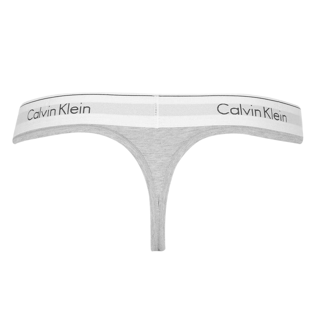 Calvin Klein Womens Logo Cotton Blend Thong Grey