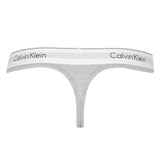Calvin Klein Womens Logo Cotton Blend Thong Grey