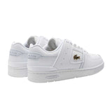 Lacoste Womens Court Cage Leather Trainers White Gold