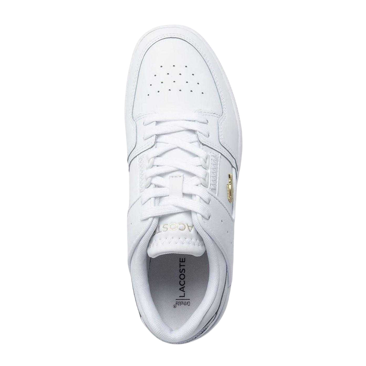 Lacoste Womens Court Cage Leather Trainers White Gold