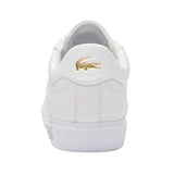 Lacoste Womens Powercourt 2.0 Leather Trainers White/Gold