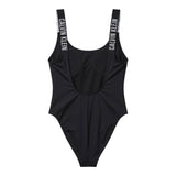 Calvin Klein Womens Logo One Piece Swimsuit Black