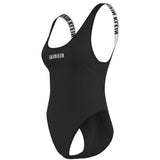 Calvin Klein Womens Logo One Piece Swimsuit Black
