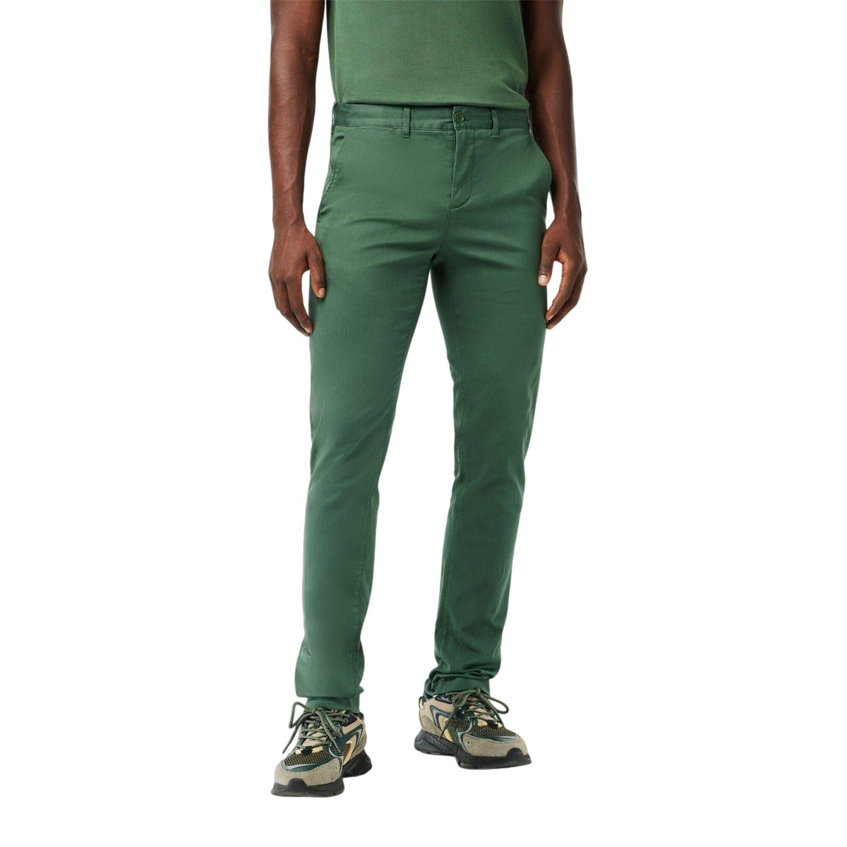 Lacoste Mens Organic Cotton Slim Chinos Sequoia Green