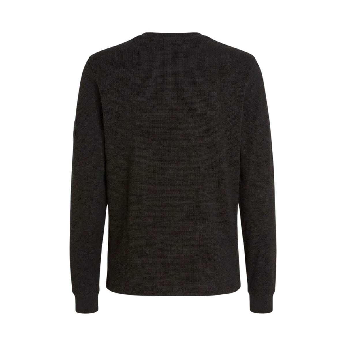 Calvin Klein Mens Waffle Long-Sleeved Top Black