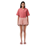 Lacoste Womens Elasticated Waist Loose Fit Sweat Shorts Pink