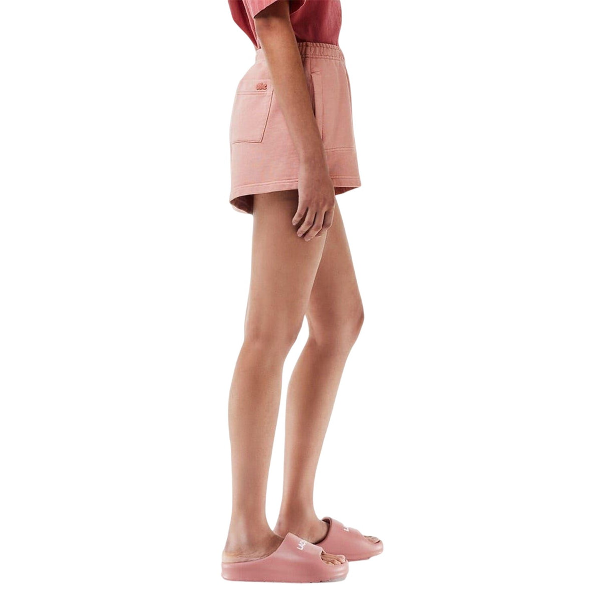 Lacoste Womens Elasticated Waist Loose Fit Sweat Shorts Pink