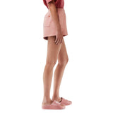 Lacoste Womens Elasticated Waist Loose Fit Sweat Shorts Pink