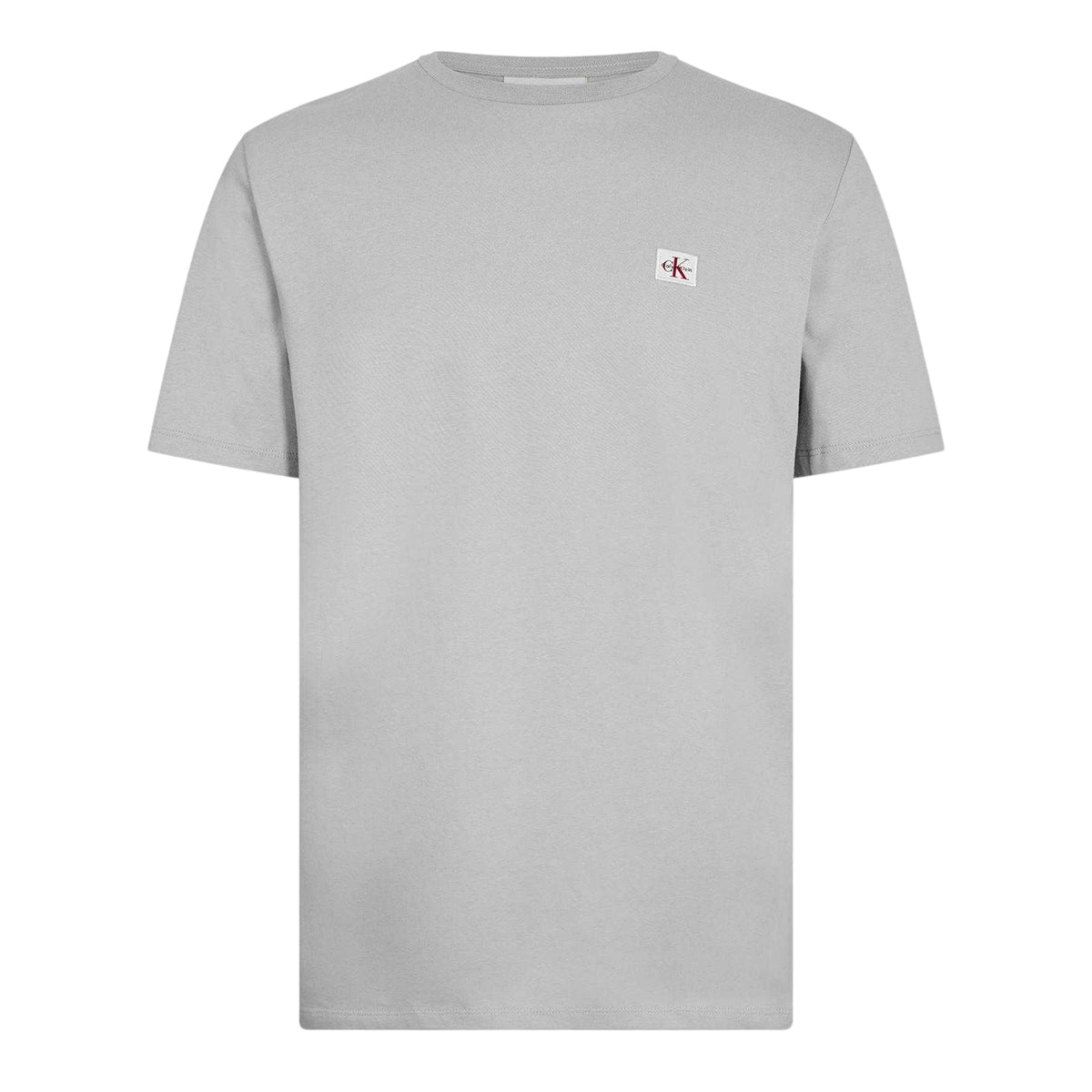 Calvin Klein Mens Box Logo Cotton Crew Neck Regular T-Shirt Grey