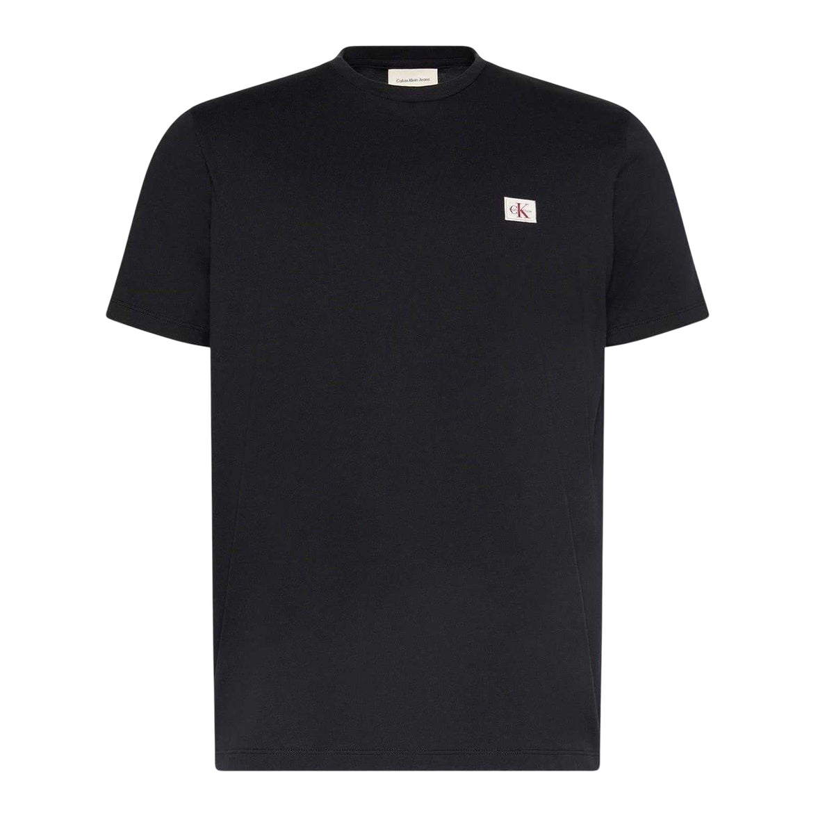 Calvin Klein Mens Box Logo Cotton Crew Neck Regular T-Shirt Black